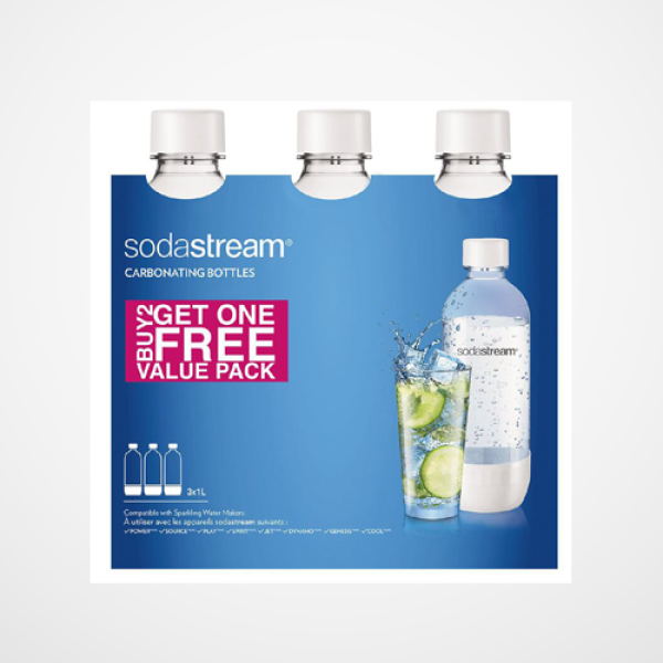 Sodastream Carbonating Bottles 2 Pack 1 Litre Clear image