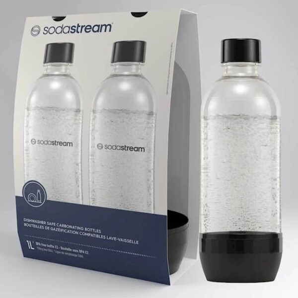 Sodastream Carbonating Bottles 2 Pack 1 Litre Clear image