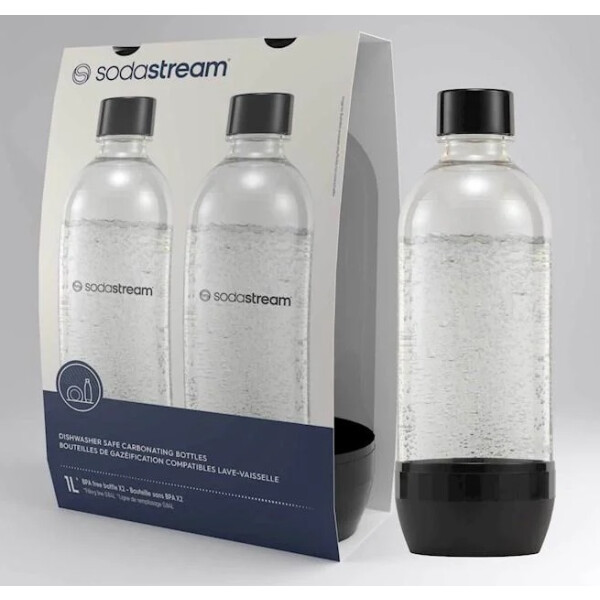 Sodastream Carbonating Bottles 2 Pack 1 Litre Clear image