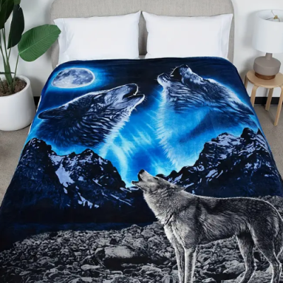 Wolf Printed Animal Blanket image
