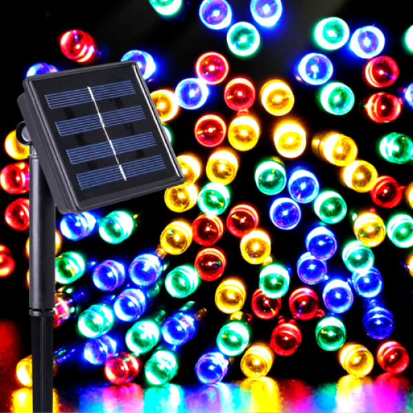 Garden Solar Led String Lights Coloured 22m image